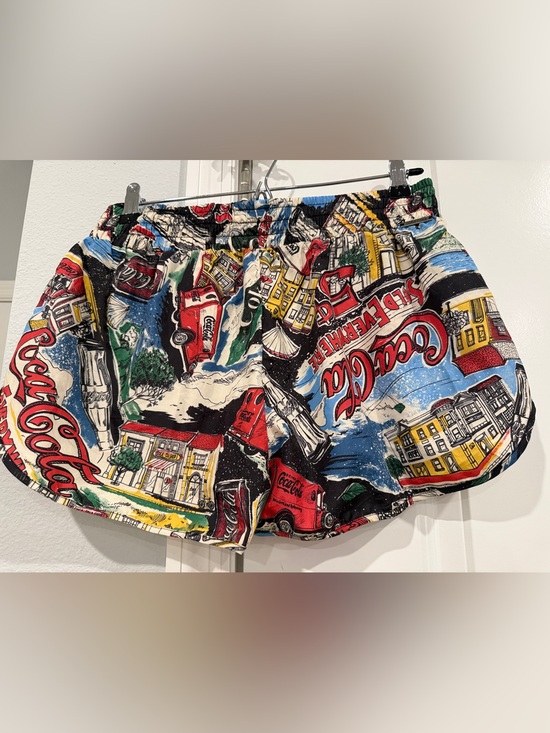 Coca Cola Pants - Coca-Cola Graphic Shorts in Red, Blue, Black, White, Yellow